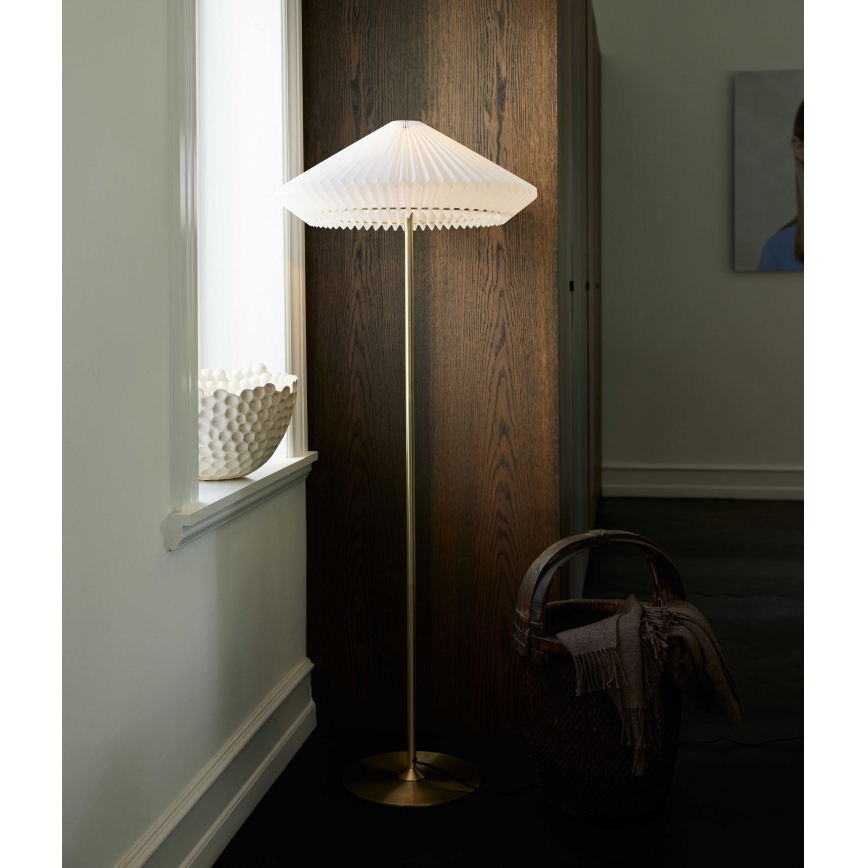 Halo Design 745050 - Podna svjetiljka PARIS 1xE27/40W/230V mesing/bijela/hrast