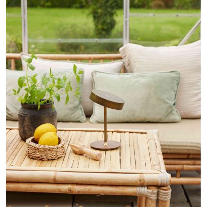 Halo Design 745784 - LED stolna lampa ON THE MOVE, s mogućnošću prigušivanja, punjiva, LED/2,5W/4000 mAh, mesing/drvo