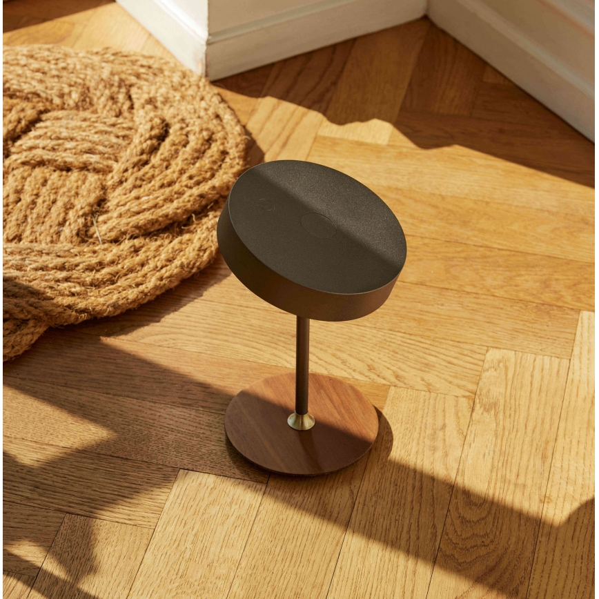 Halo Design 745791 - Punjiva LED stolna lampa s prigušivanjem ON THE MOVE LED/2,5W/4000 mAh siva/drvo