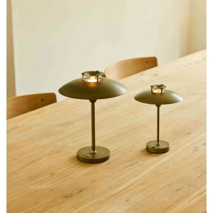 Halo Design 746149 - LED Prigušiva vanjska punjiva stolna svjetiljka MINI STEPP LED/1,8W/1600 mAh IP44 mesing