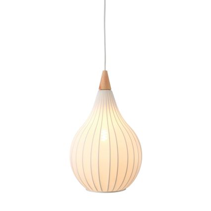 Halo Design 746262 - Luster na sajli DROPS 1xE27/40W/230V Ø 30 cm bijela/hrast