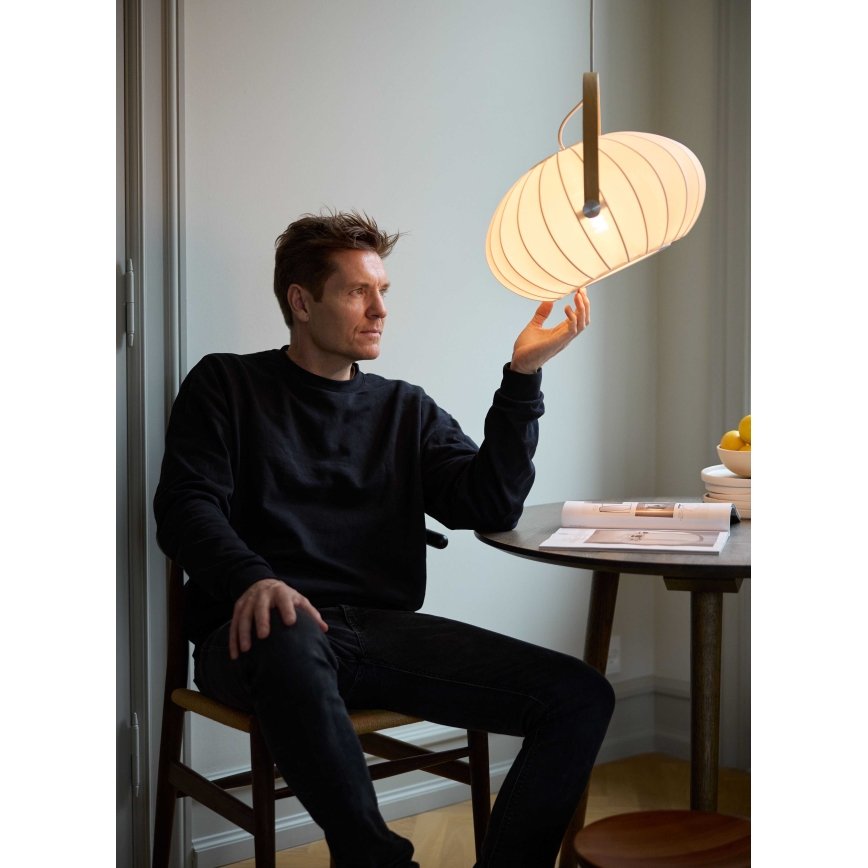 Halo Design 746347 - Viseća svjetiljka na kabelu DC 1xE27/40W/230V Ø 40 cm bijela/hrast