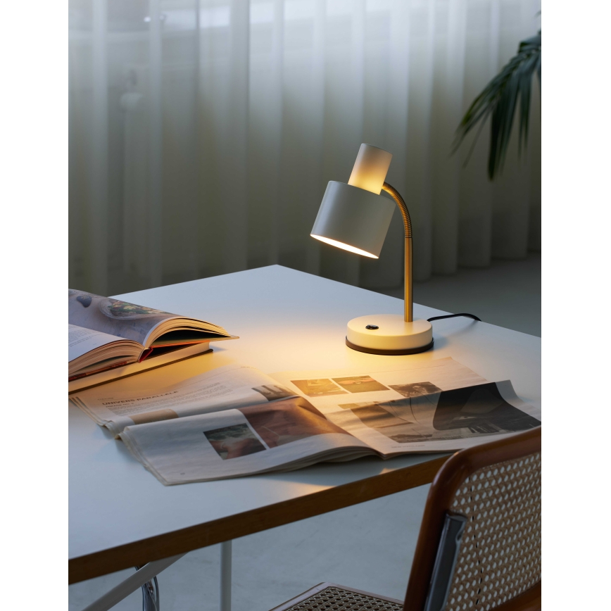 Halo Design 746910 - Stolna lampa VOGUE 1xE27/40W/230V krem/mesing