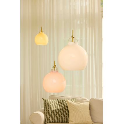 Halo Design 748068 - Luster na kabelu TOSCANA 1xE27/40W/230V promjer 36 cm krem/mesing