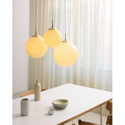 Halo Design 748471 - Viseći luster na kabelu CANDY 1xE27/25W/230V, Ø 25 cm, bež/mesing