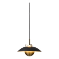 Halo Design 749034 - LED luster s mogućnošću prigušivanja na sajli STEPP LED/12W/230V Ø 24 cm crna/mesing