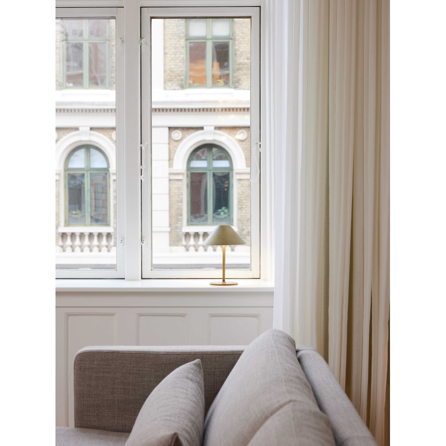 Halo Design 800841 - LED s mogućnošću prigušivanja vanjska punjiva stolna svjetiljka HYGGE LED/3W/4000 mAh IP54 mesing