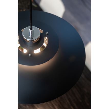 Halo Design 990259 - Luster na sajli SORUP 1xE27/40W/230V Ø 40 cm, crna/sjajni krom