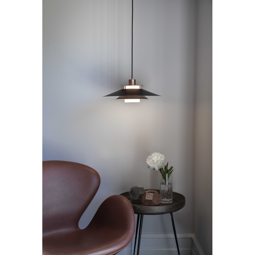 Halo Design 990785 - Viseći luster na sajli RIVOLI 1xE27/40W/230V Ø 40 cm crna/bakrena