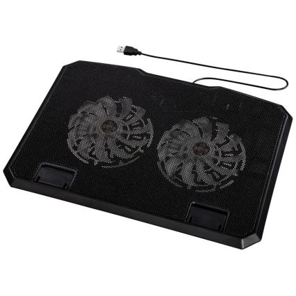 Hama - Hladilna podloga za prijenosno računalo s 2 ventilatora, USB, crna