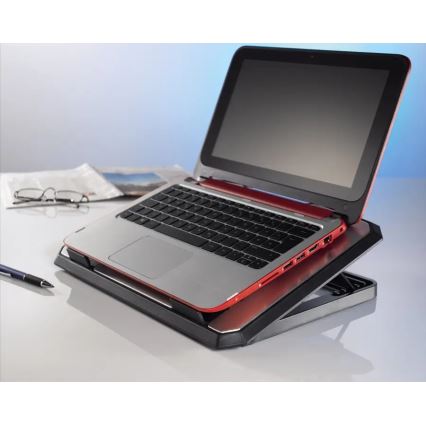 Hama - Hladnjak za prijenosno računalo s 2 ventilatora USB mat krom