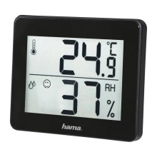 Hama - Unutarnji termometar s higrometrom 1xCR2025 crna