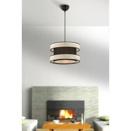 HANGING LAMP HALO 1xE27/60W/230V crna/krema