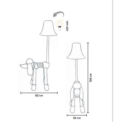 Happy Lamps - LED Dječja podna lampa BELLO LED/5,4W/230V pudlica
