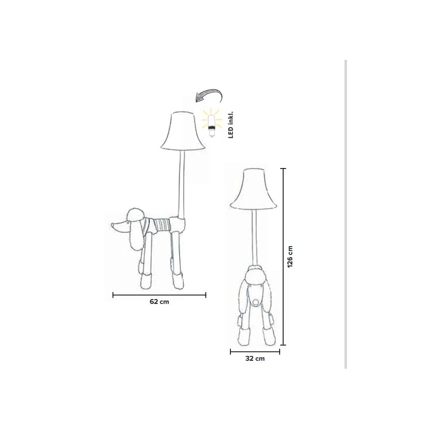 Happy Lamps - LED Dječja podna lampa BELLO LED/5,4W/230V pudlica