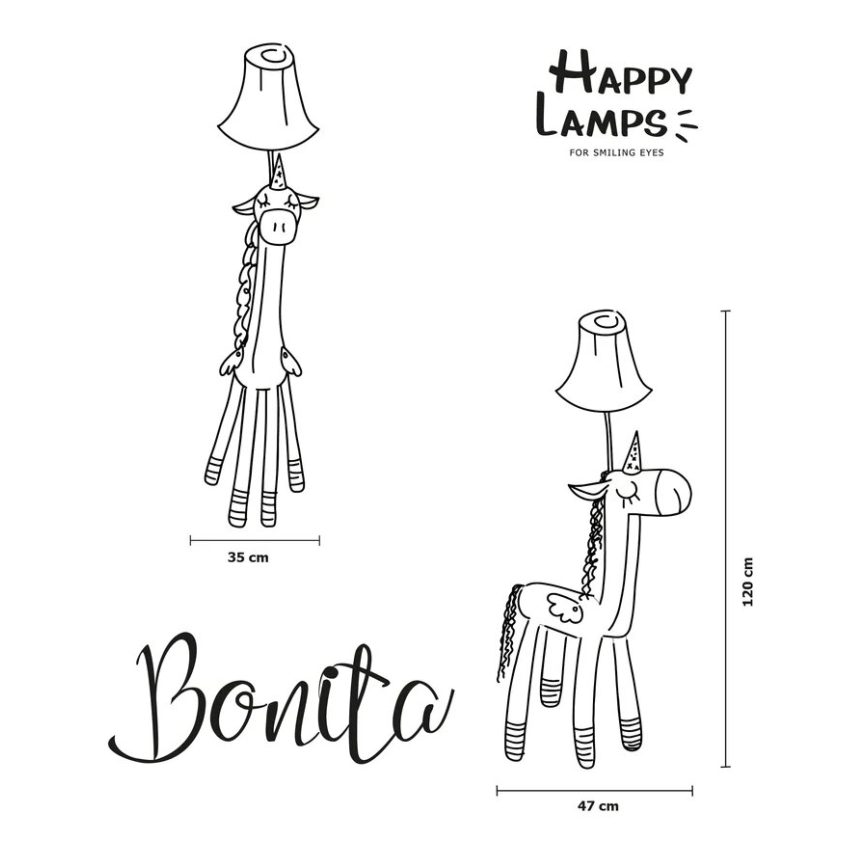Happy Lamps - LED Dječja podna lampa BONITA LED/5,4W/230V jednorog
