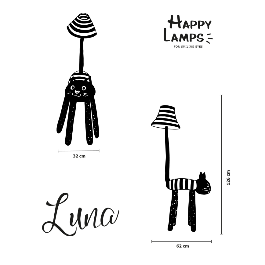 Happy Lamps - LED Dječja podna lampa LUNA LED/5,4W/230V mačka