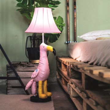 Happy Lamps - LED Dječja podna lampa MINGO LED/5,4W/230V flamingo