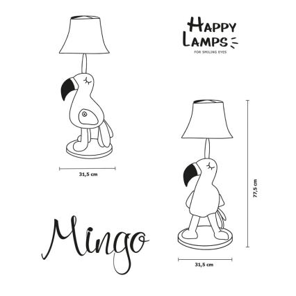 Happy Lamps - LED Dječja podna lampa MINGO LED/5,4W/230V flamingo