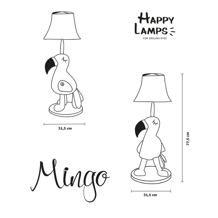 Happy Lamps - LED Dječja podna lampa MINGO LED/5,4W/230V flamingo
