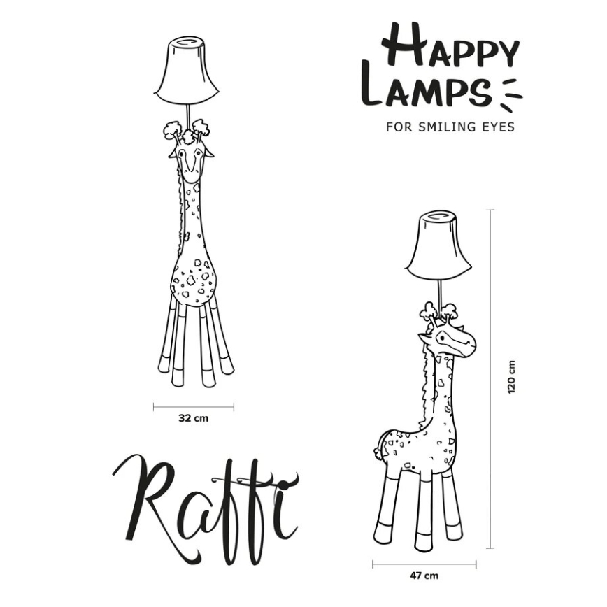 Happy Lamps - LED Dječja podna lampa RAFFI LED/5,4W/230V žirafa