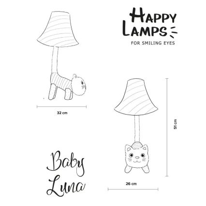 Happy Lamps - LED Dječja stolna lampa BABY LUNA LED/5,4W/230V mačka