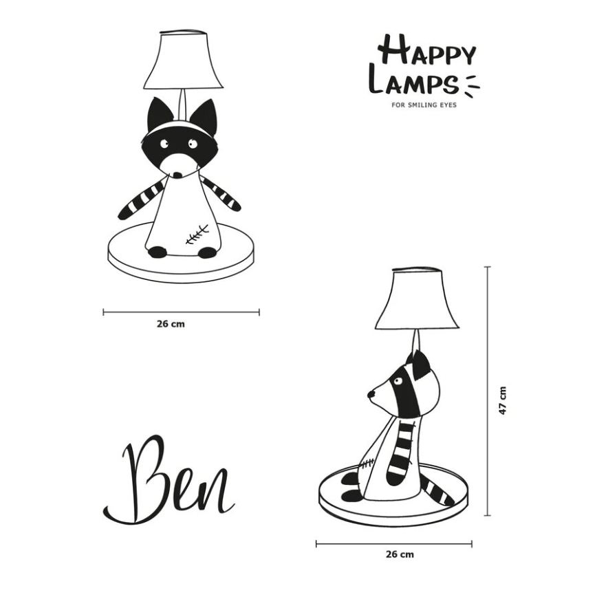 Happy Lamps - LED Dječja stolna lampa BEN LED/5,4W/230V rakun