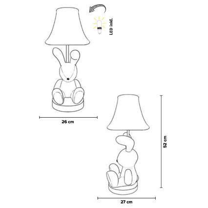 Happy Lamps - LED Dječja stolna lampa BENNY LED/5,4W/230V kunić