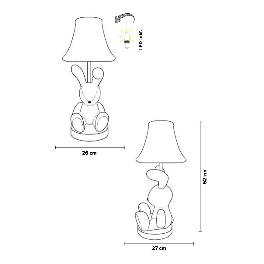 Happy Lamps - LED Dječja stolna lampa BENNY LED/5,4W/230V kunić