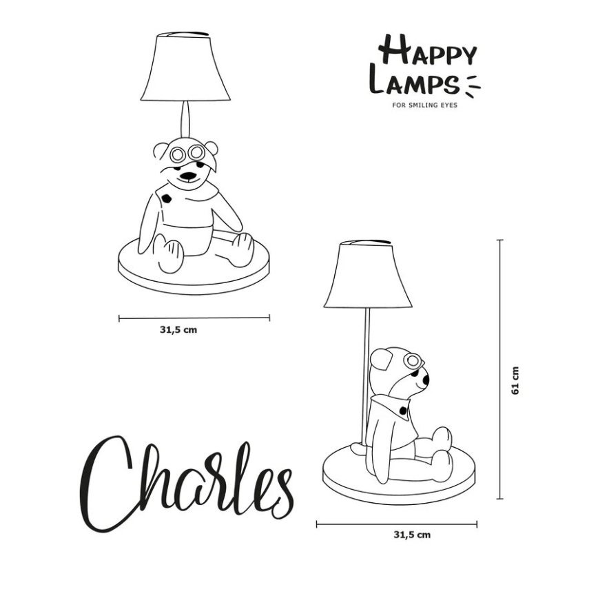 Happy Lamps - LED Dječja stolna lampa CHARLES LED/5,4W/230V medvjed