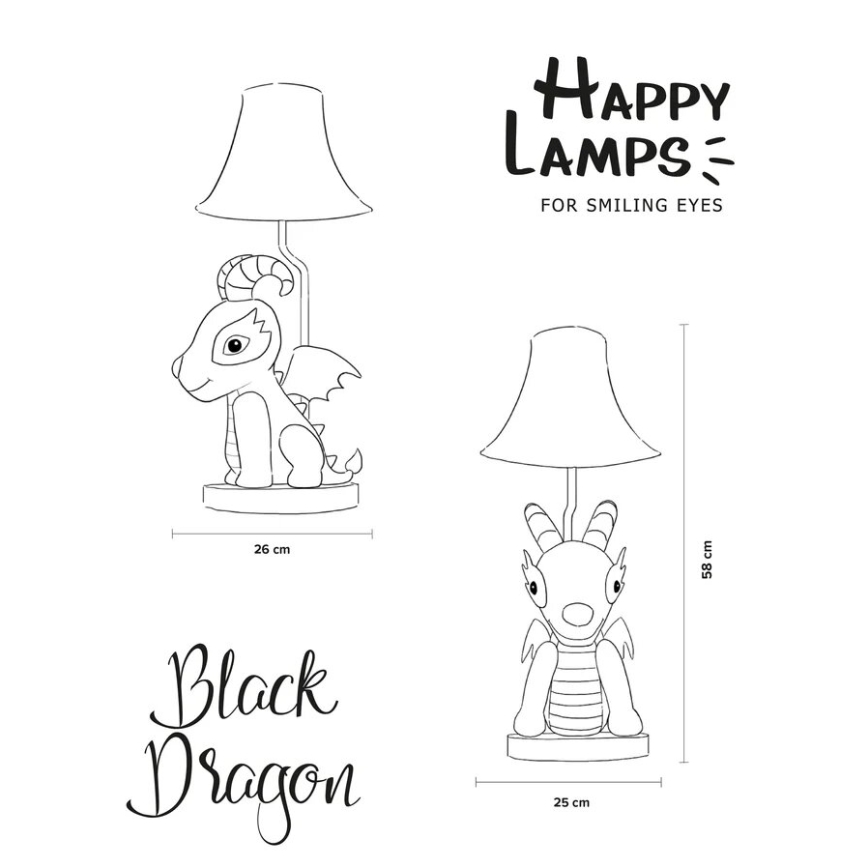 Happy Lamps - LED Dječja stolna lampa DRAGON LED/5,4W/230V zmaj