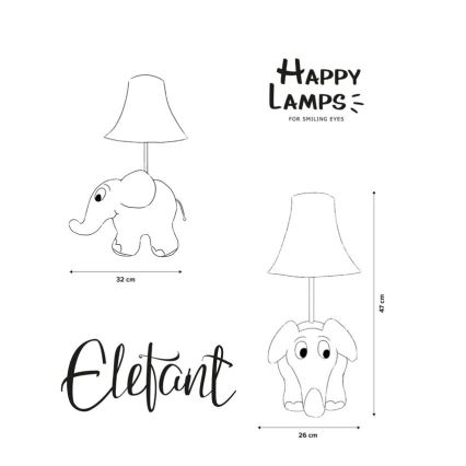 Happy Lamps - LED Dječja stolna lampa ELEPHANT FROM SENDUNG MIT DER MAUS LED/5,4W/230V slon