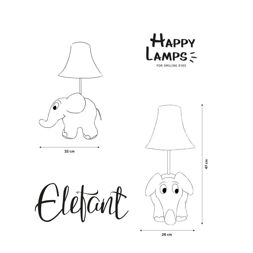 Happy Lamps - LED Dječja stolna lampa ELEPHANT FROM SENDUNG MIT DER MAUS LED/5,4W/230V slon