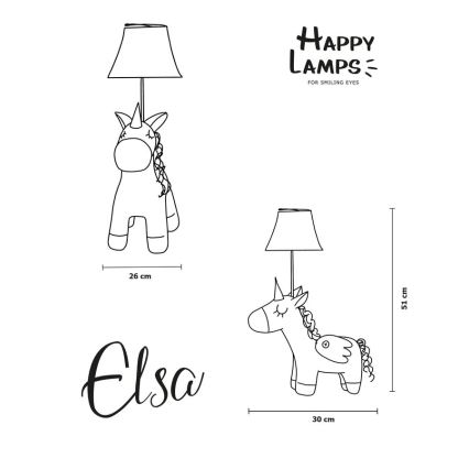 Happy Lamps - LED Dječja stolna lampa ELSA LED/5,4W/230V jednorog