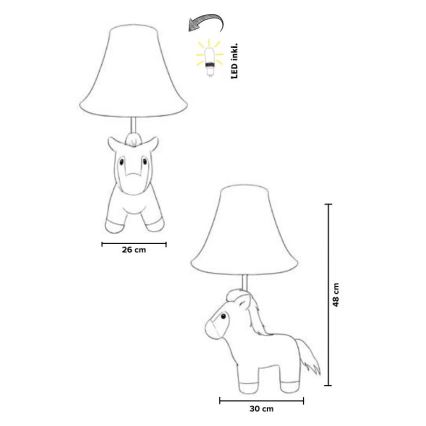 Happy Lamps - LED Dječja stolna lampa ELVIS LED/5,4W/230V konj