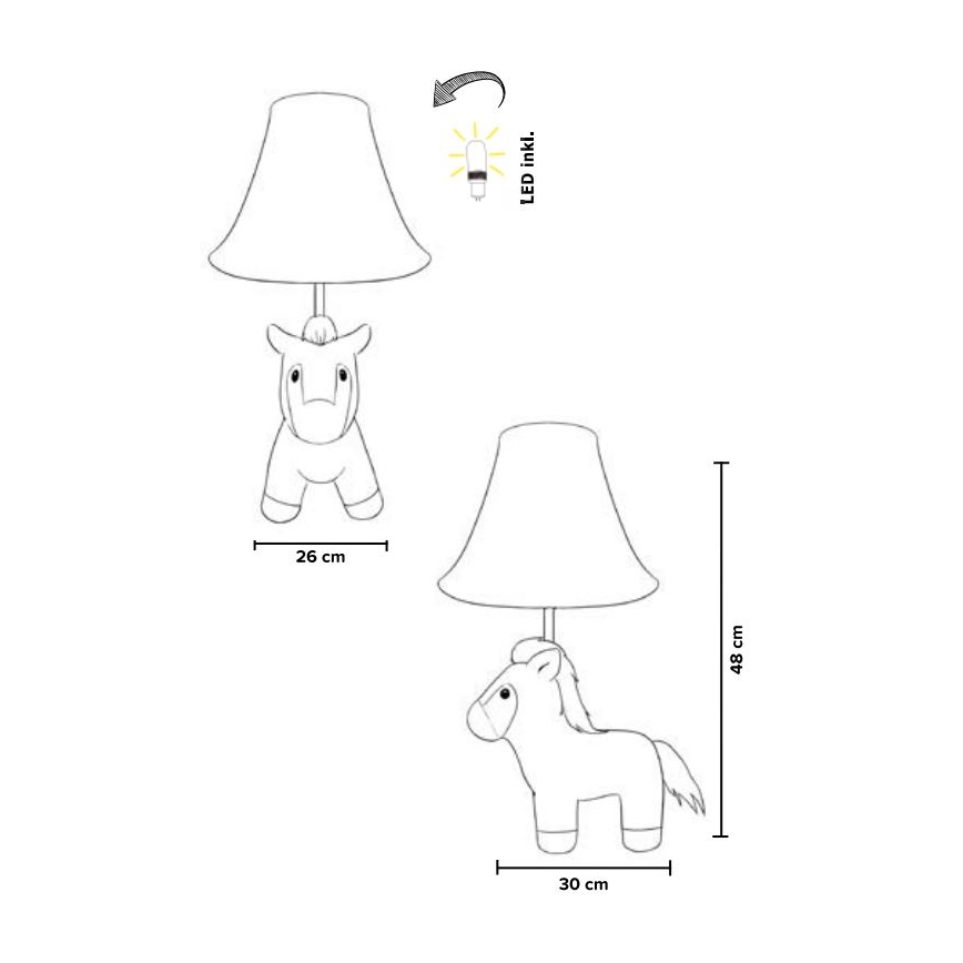 Happy Lamps - LED Dječja stolna lampa ELVIS LED/5,4W/230V konj