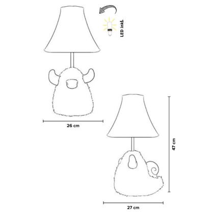 Happy Lamps - LED Dječja stolna lampa HUGO LED/5,4W/230V bik