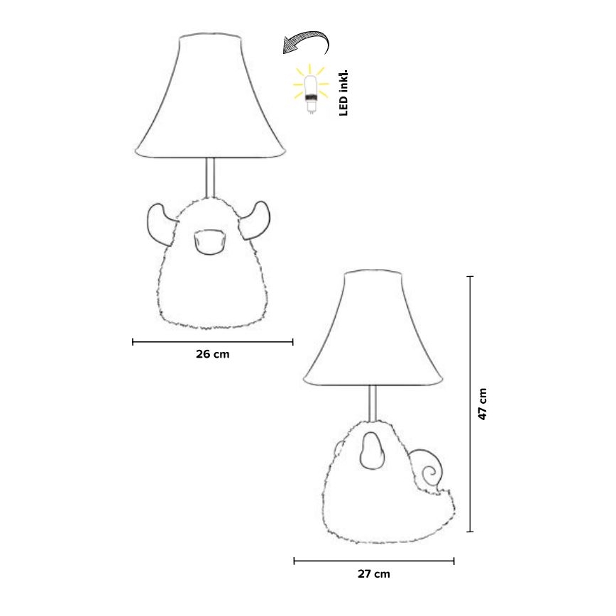 Happy Lamps - LED Dječja stolna lampa HUGO LED/5,4W/230V bik