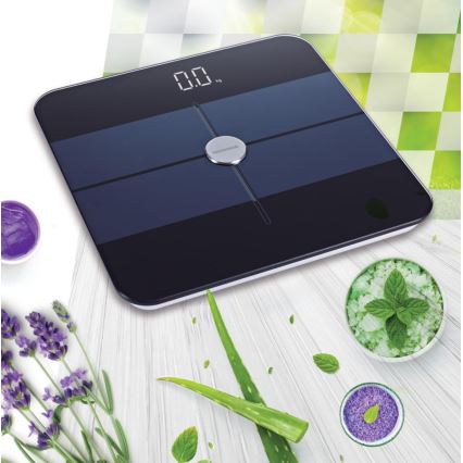 Heinner HBS-BTH180BK - Digitalna osobna vaga 2xAAA crna/plava