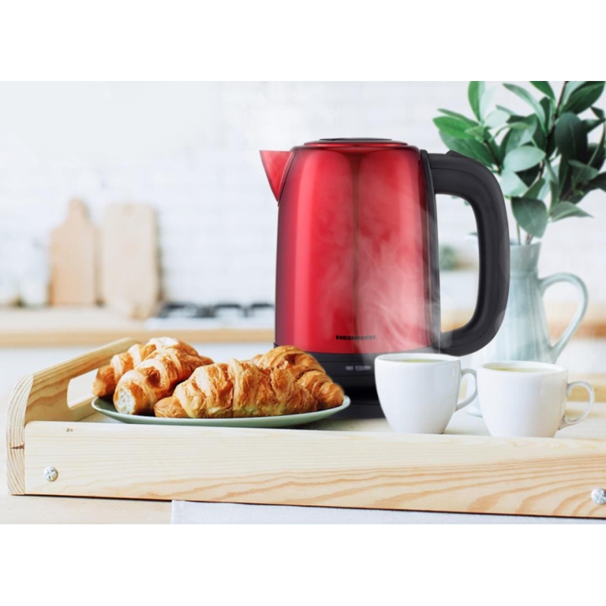 Heinner HEK-2200RDSS - Brzo kuhalo za vodu 1,7 l 2200W/230V crveno/crno