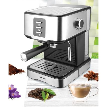 Heinner HEM-850IXBK - Espresso aparat s portafilom 850W/230V inox/crna