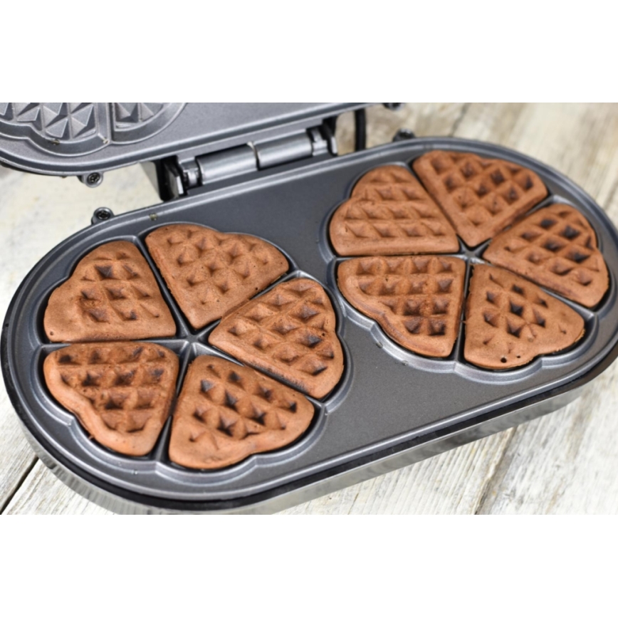 Heinner HWF-1000CR - Aparat za vafle 1000W/230V crna/ružičasto-zlatna