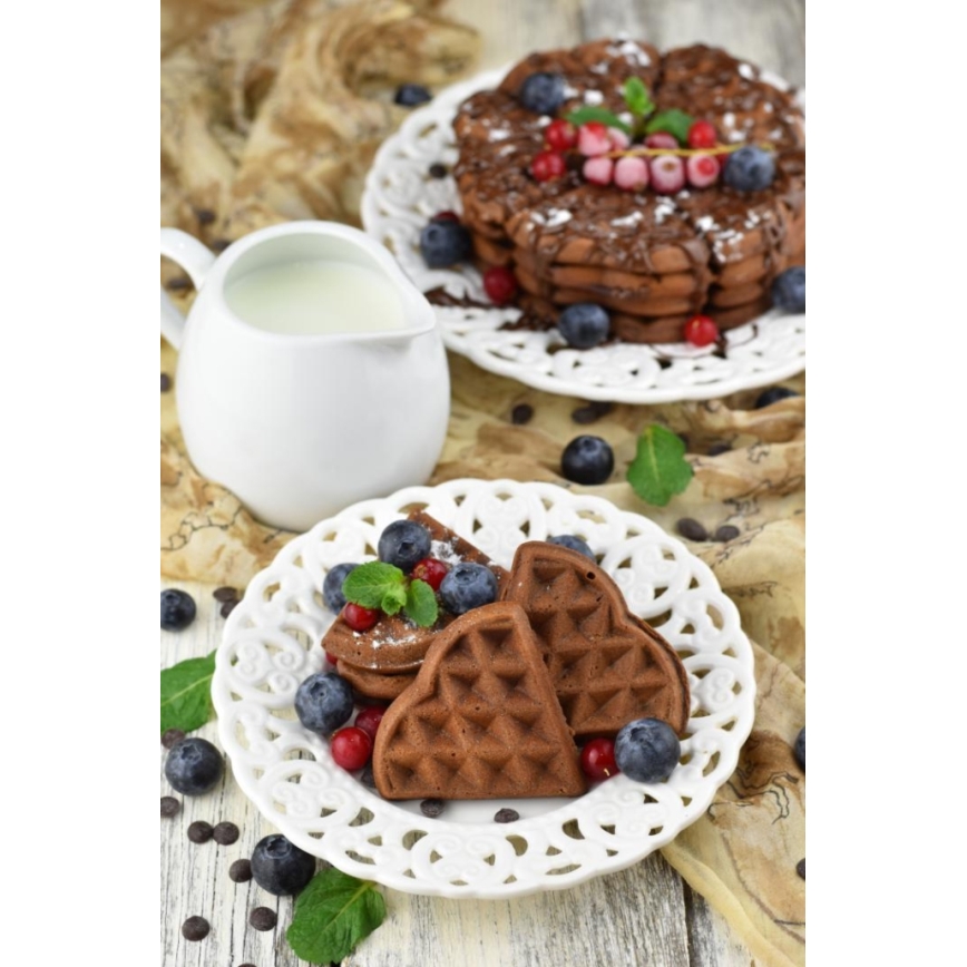 Heinner HWF-1000CR - Aparat za vafle 1000W/230V crna/ružičasto-zlatna