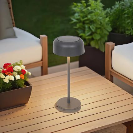 Hesperide - LED solarna stolna svjetiljka BOLTY LED/3,7V 2600 mAh IP65 antracit