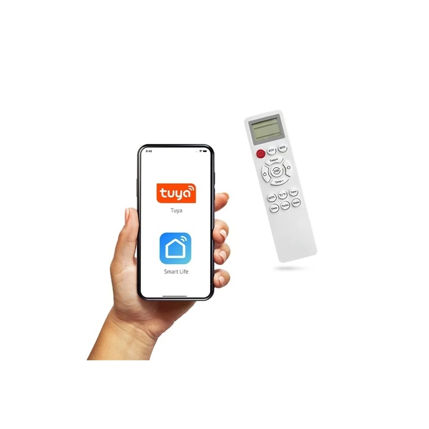 Hibridni solarni klima uređaj 5kW Tuya bijeli + daljinski upravljač