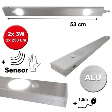 HiLite - LED Podelementna svjetiljka sa senzorom BERN 2xLED/3W/230V 4000K
