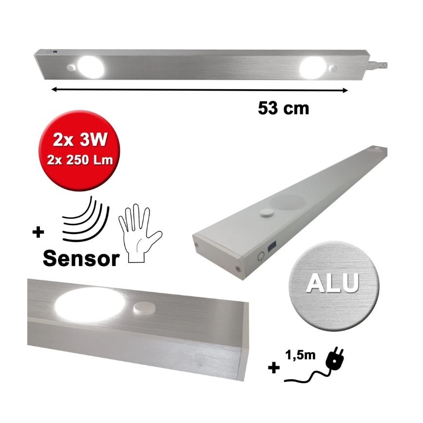 HiLite - LED Podelementna svjetiljka sa senzorom BERN 2xLED/3W/230V 4000K