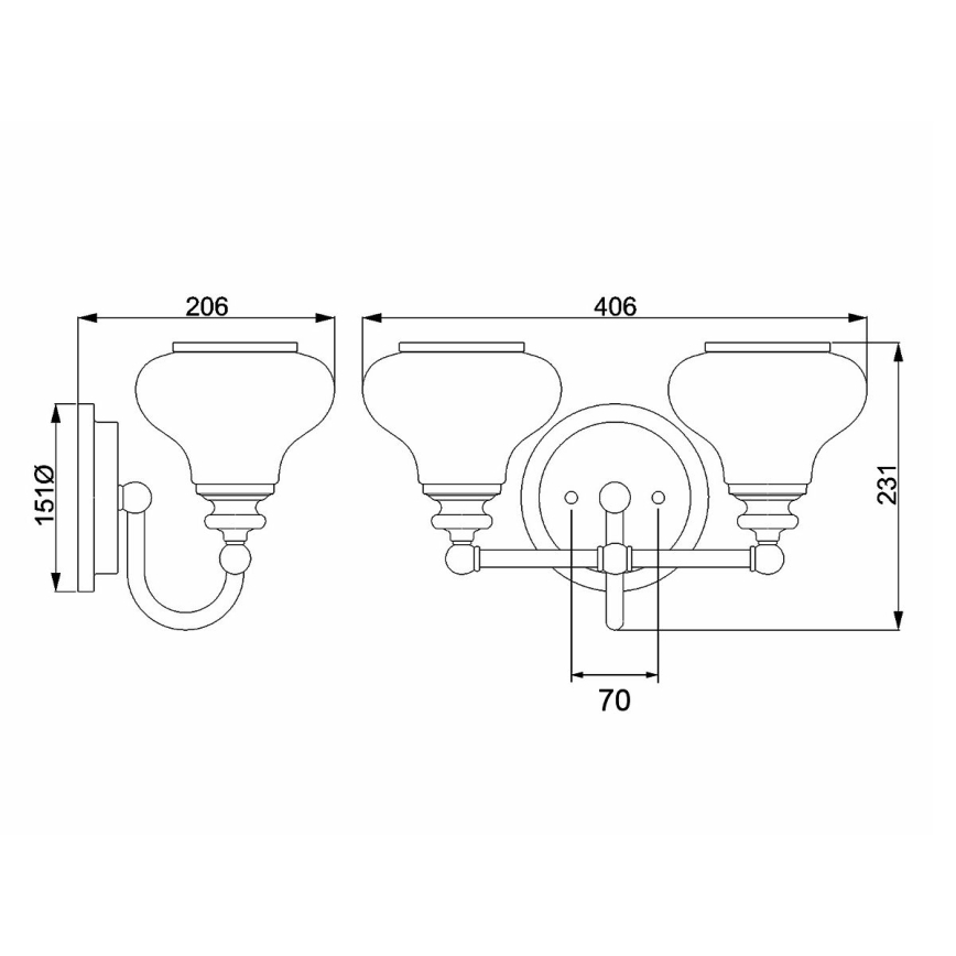 Hinkley - LED Zidna svjetiljka za kupaonicu AINSLEY 2xG9/3W/230V IP44 mat krom