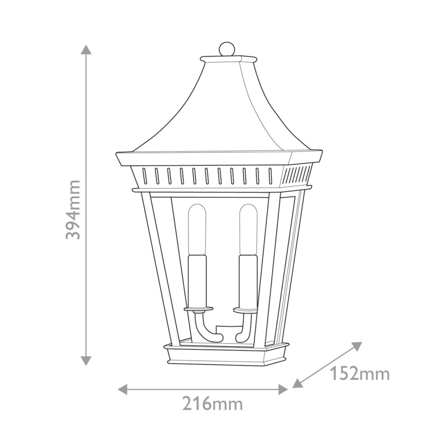 Hinkley - Vanjska zidna svjetiljka CHAPEL HILL 2xE14/40W/230V IP44 crna