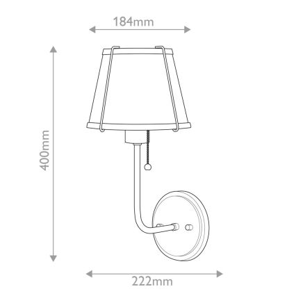 Hinkley - Zidna lampa CLARKE 1xE27/40W/230V mesing/crna